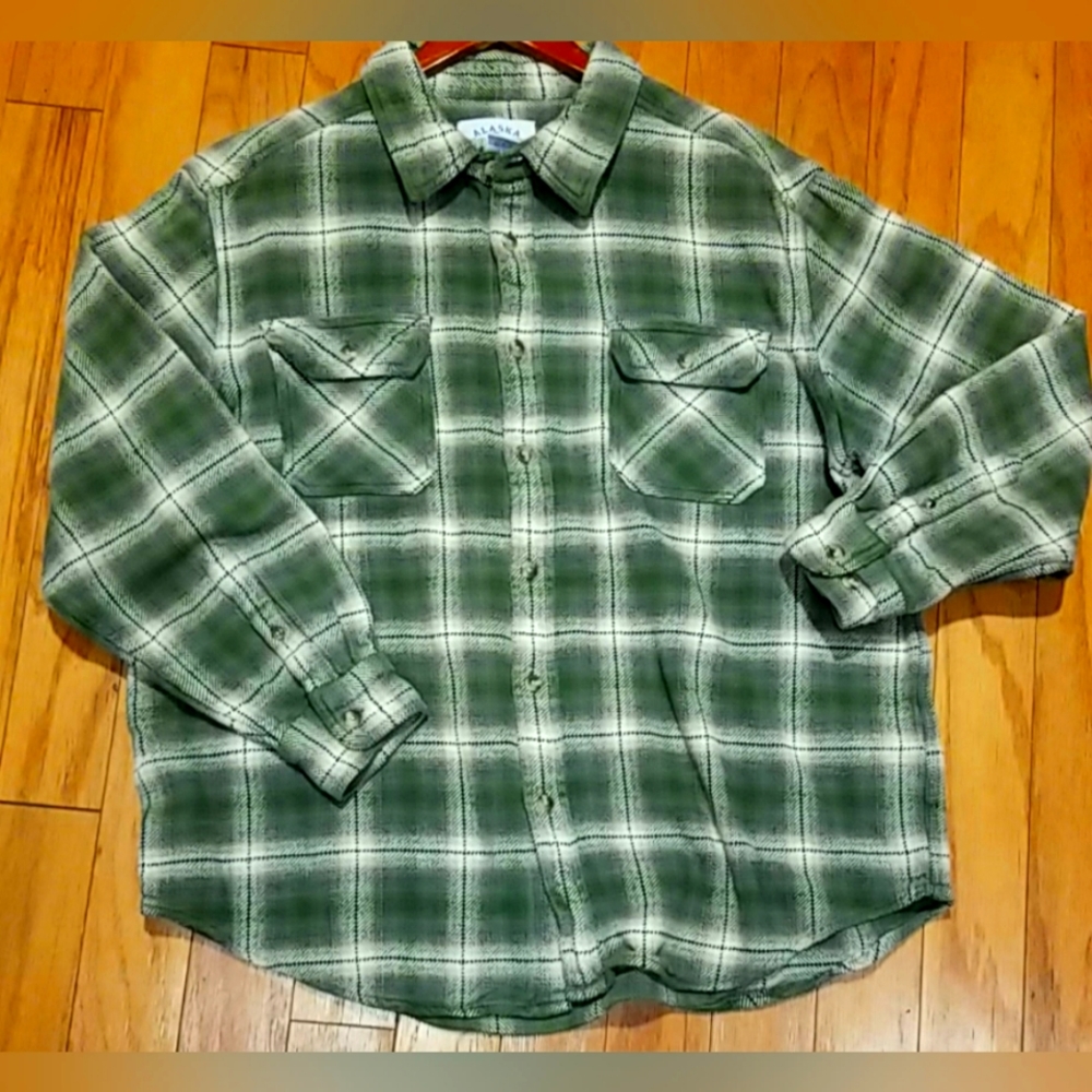 Mens "Alaska" Forest Green Plaid Shirt